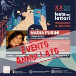 ✳️Vi comunichiamo che l'evento di oggi con Nadia Fusini, nell'ambito della Festa dei lettori, causa impedimento personale dell'ospite è stato annullato.
Ci scusiamo per questo cambio di programma.